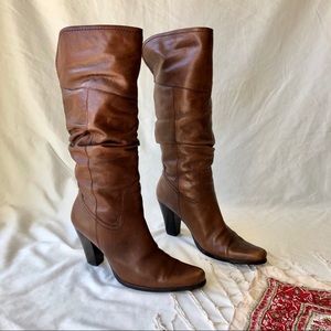 Brown Leather Upper Nine West Knee Boots
